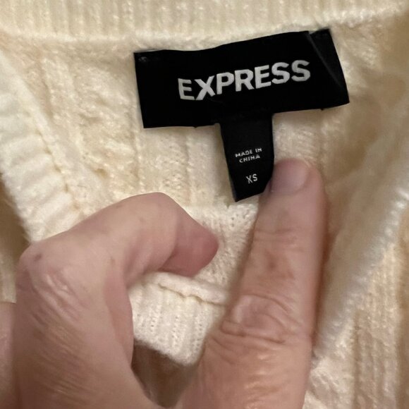 Express cable knit sweater tank top ivory size XS - Picture 4 of 5
